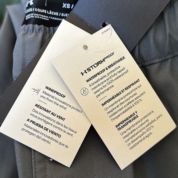 New Under Armour UA StormProof Lined Rain Pants in CastleRock / Black - Picture 15 of 15